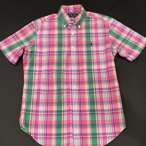 Pink plaid Polo short sleeve